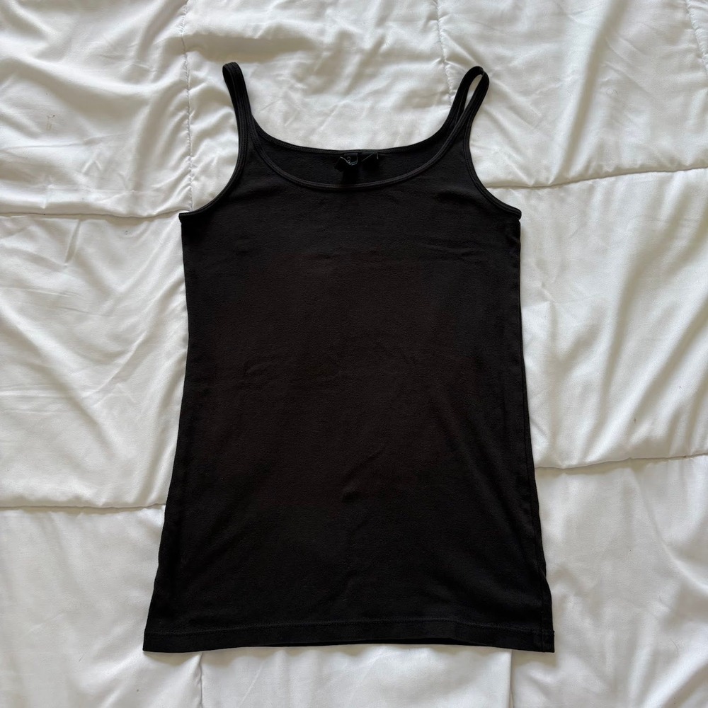 Cynthia Rowley Black Pima Cotton Modal Blend Camisole Tank Top Womens Large